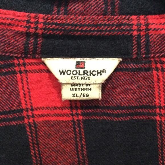 Vintage Woolrich Mens Flannel Button Up Shirt Size XL Red Buffalo Check Cabin - Picture 2 of 9